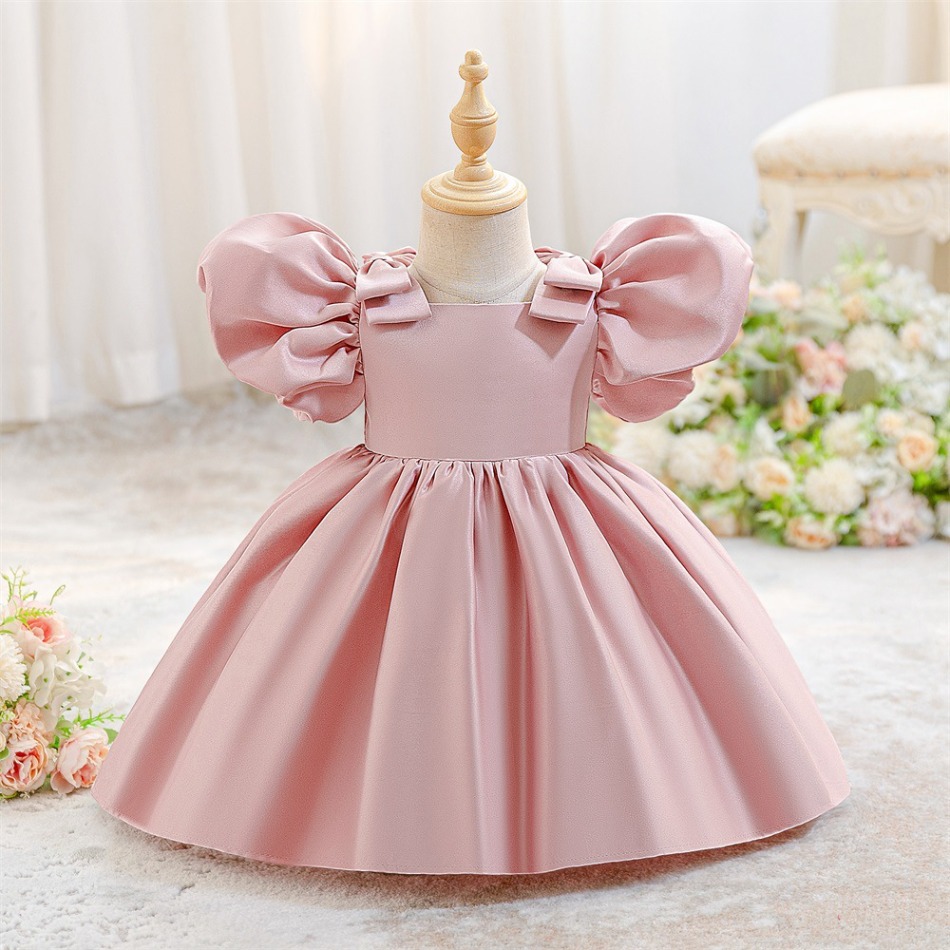 Women'S Formal Wear For Girls - Girls Pink Satin Ball Gown with