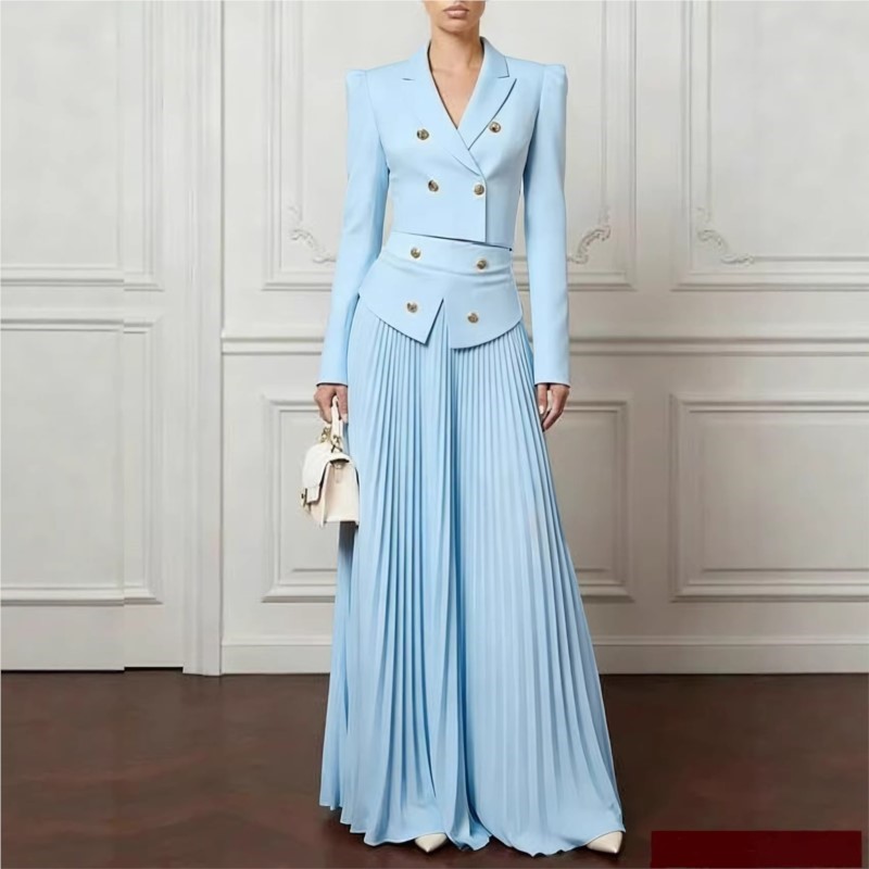 Blazer Set Women Formal - Elegant Temperament 2-Piece Set Lapel Button