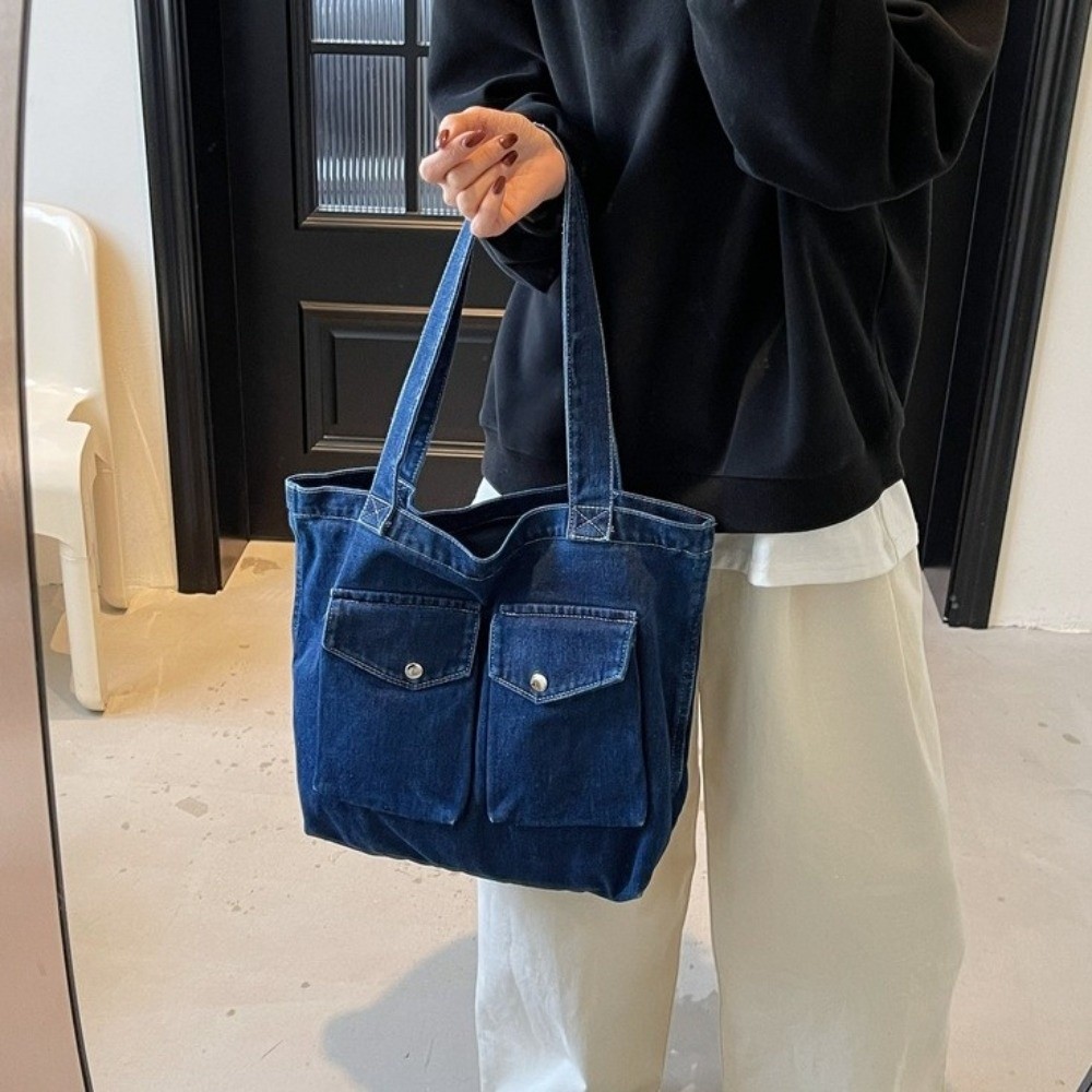 Large Capacity Denim Shoulder  - đánh giá và giá Shoulder Bag Structured
