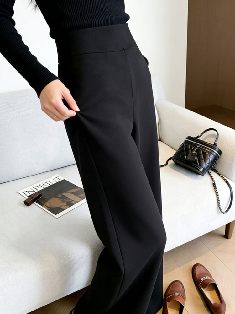 Elegant Black High Waist Strai - đánh giá và giá Women Formal Wear Black