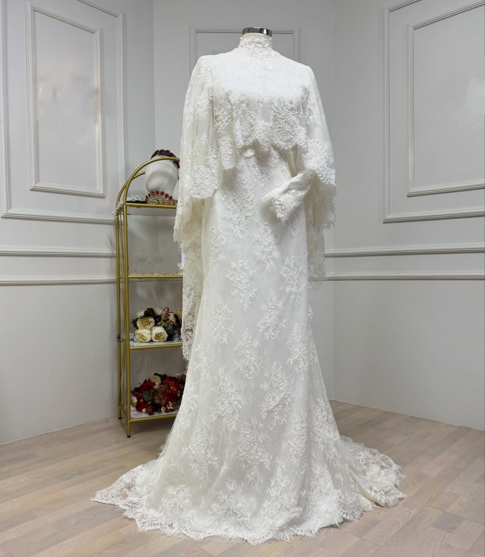 Customized Lace High Collar Tr - đánh giá và giá Women Formal Wear Dress