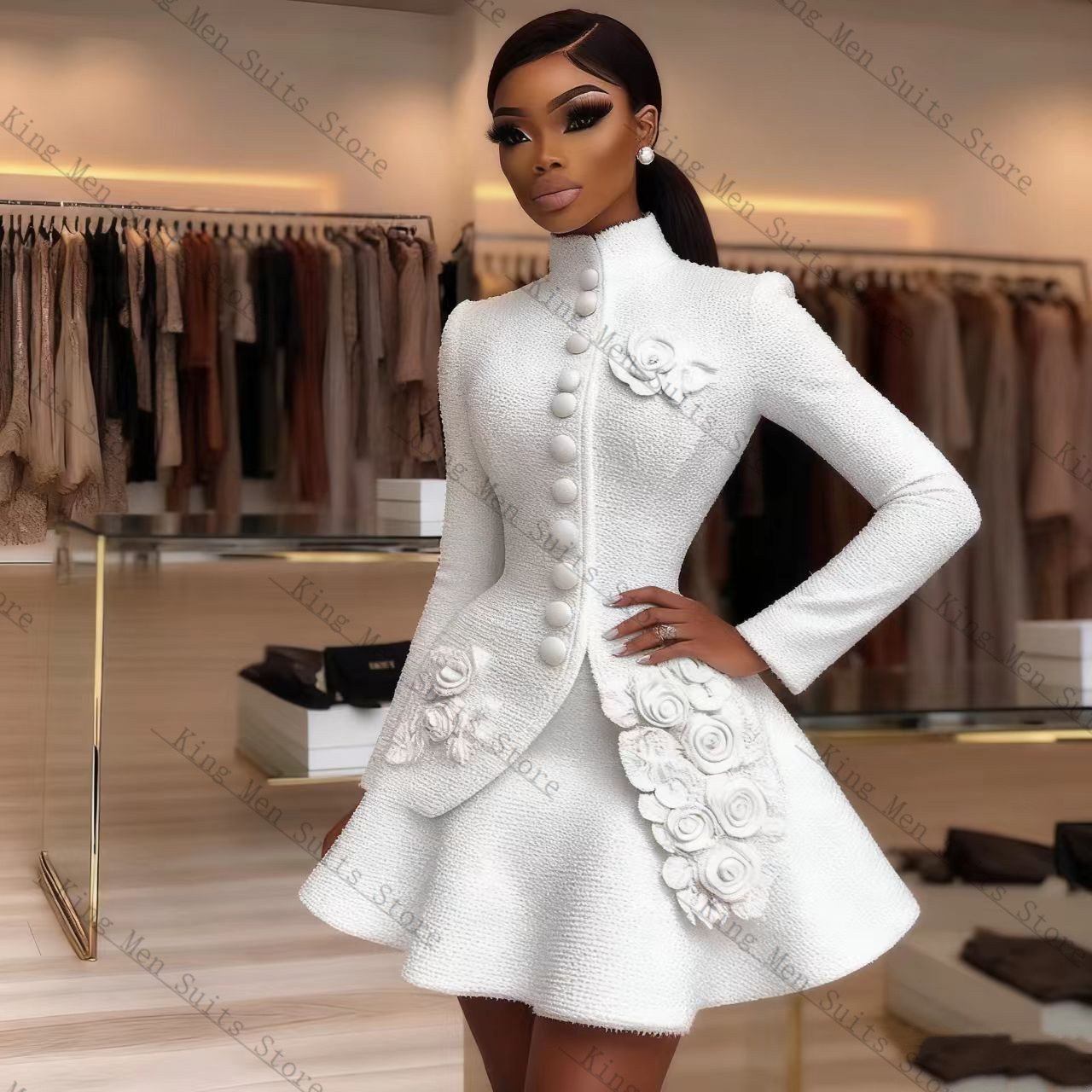Luxury White Women Suit Set 2  - đánh giá và giá Women Formal Wear Coat