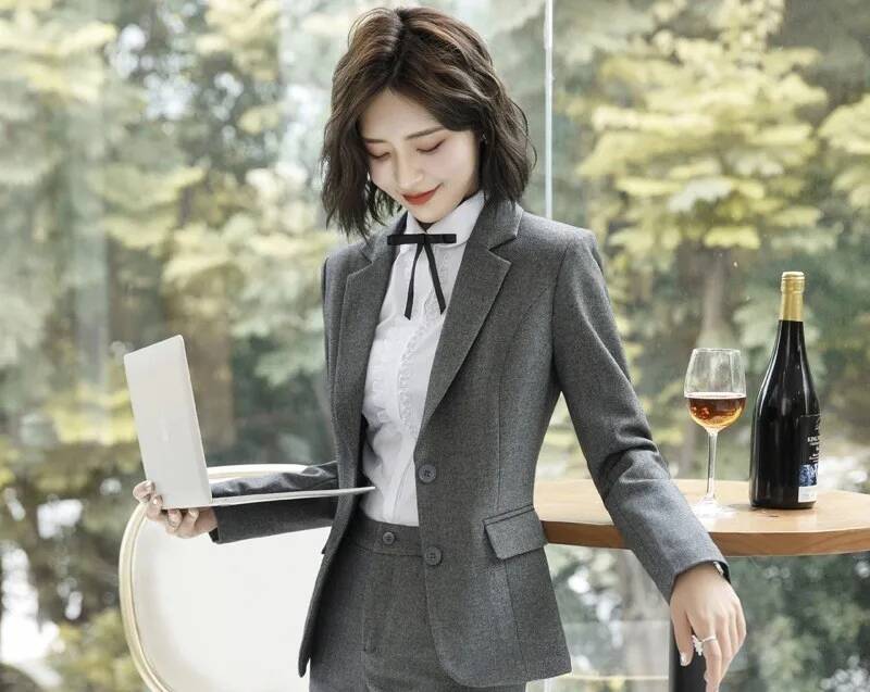 Novelty Gray Formal Blazers an - đánh giá và giá Women Formal Wear Winter