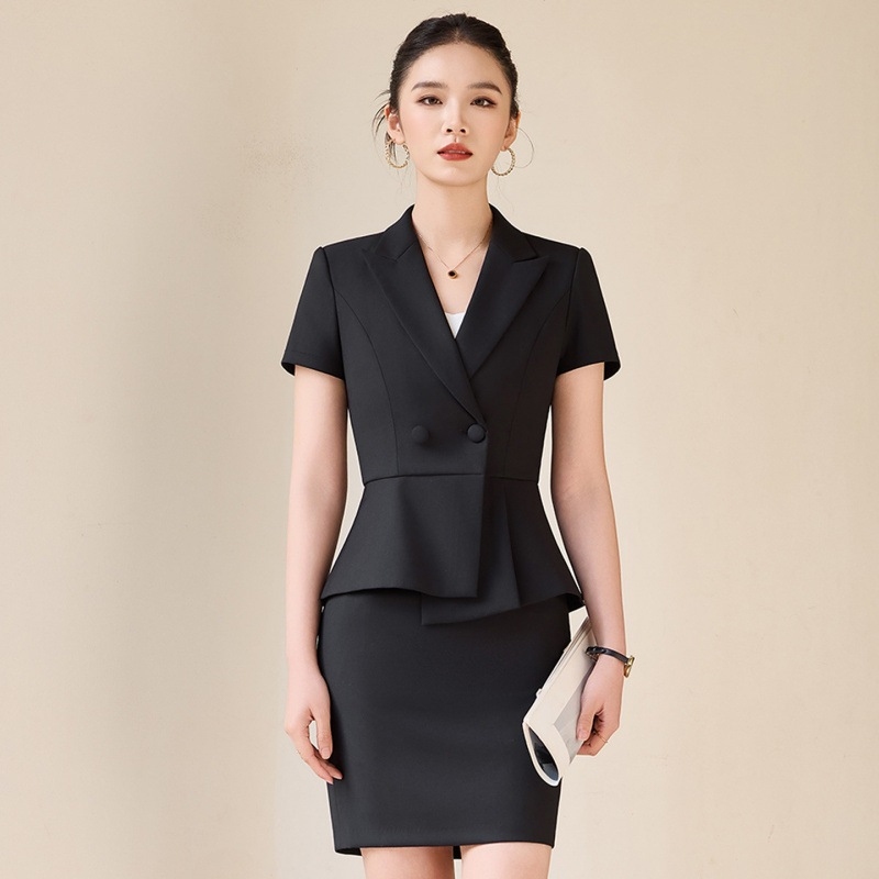Gray short-sleeved suit for wo - đánh giá và giá Women Formal Wear Store
