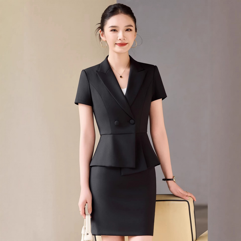 Gray short-sleeved suit for wo - đánh giá và giá Women Formal Wear Store