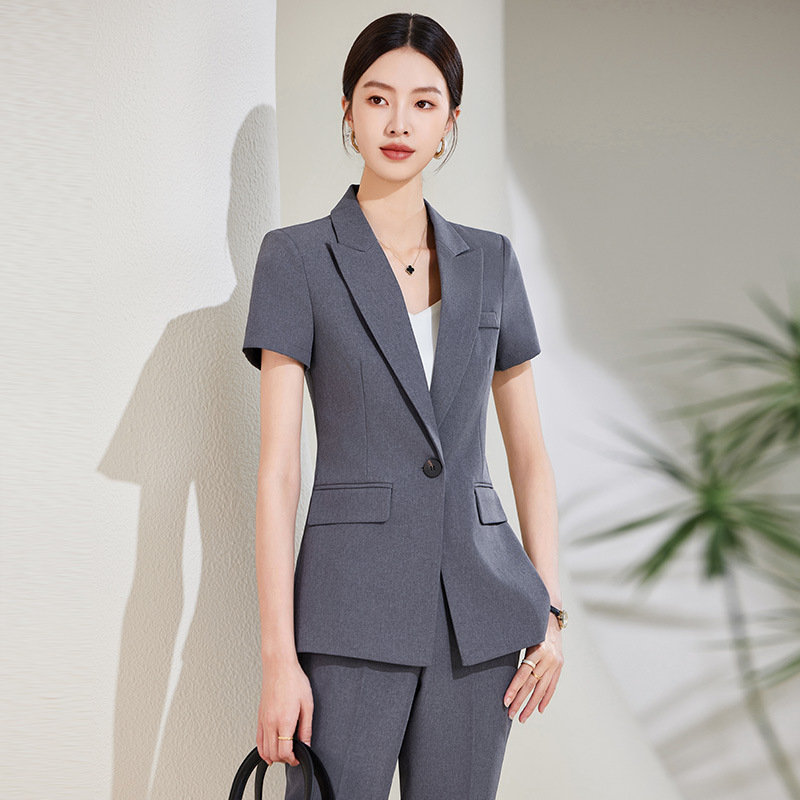 Navy Blue Short Sleeve Suit Se - đánh giá và giá Women Formal Wear Store