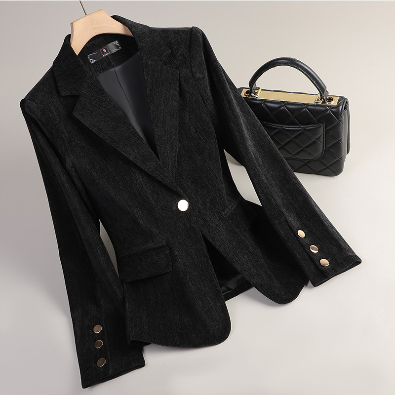 Yellow Gold Velvet Blazer Wome - đánh giá và giá Women Formal Wear Winter