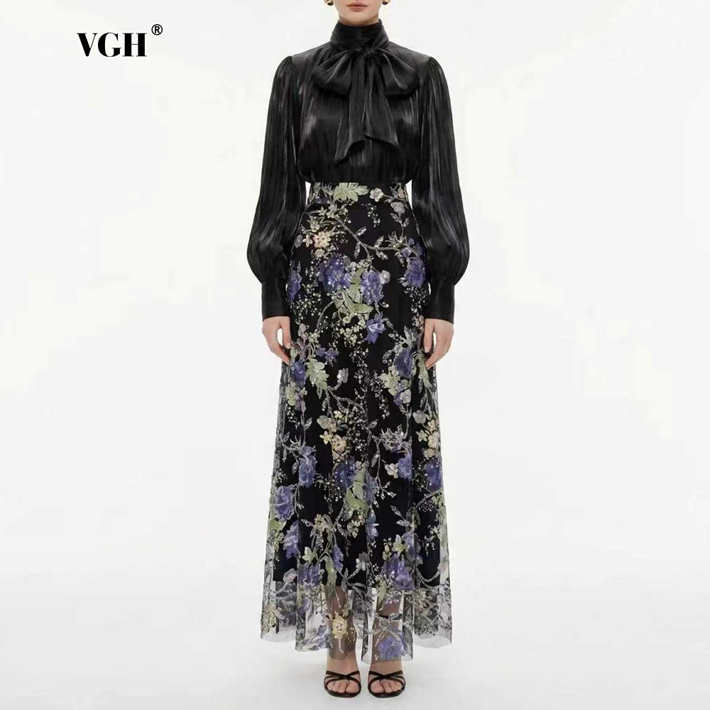 VGH Elegant Chic Black Floral  - đánh giá và giá Women Formal Wear Black