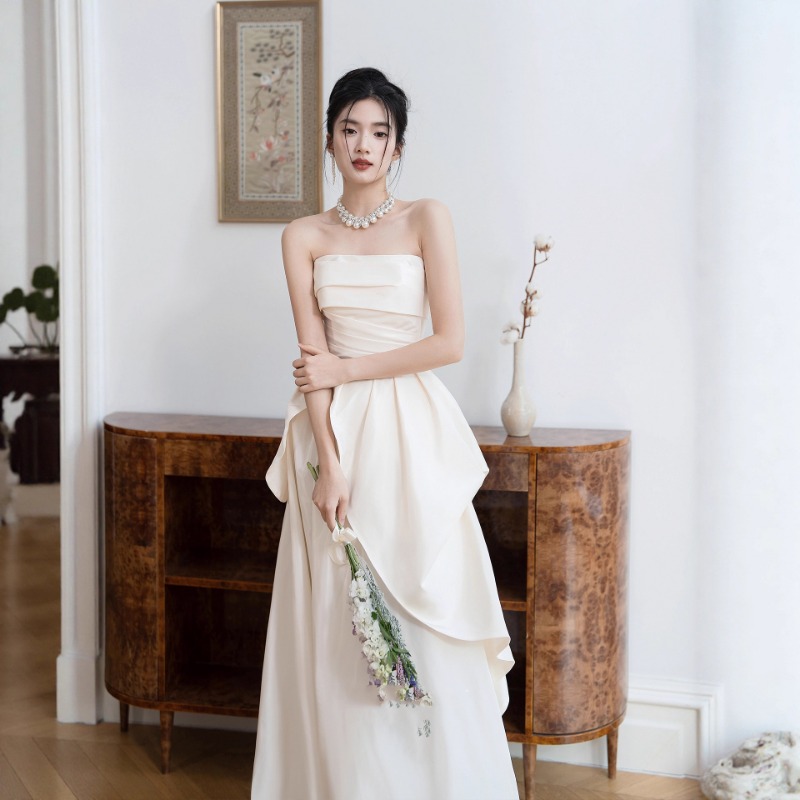 French Strapless Bride Engagem - đánh giá và giá Women'S Formal Wear Wedding