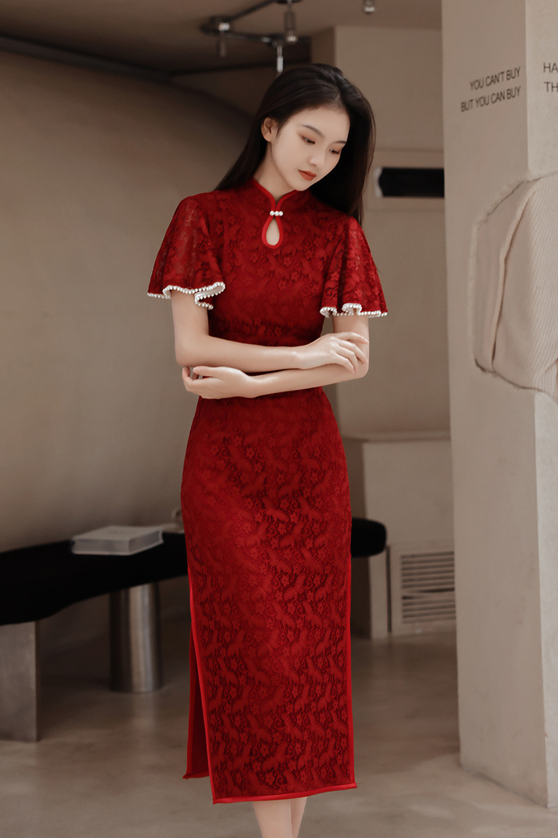 Red Cheongsam Chinese Women La - đánh giá và giá Women'S Formal Wear Wedding