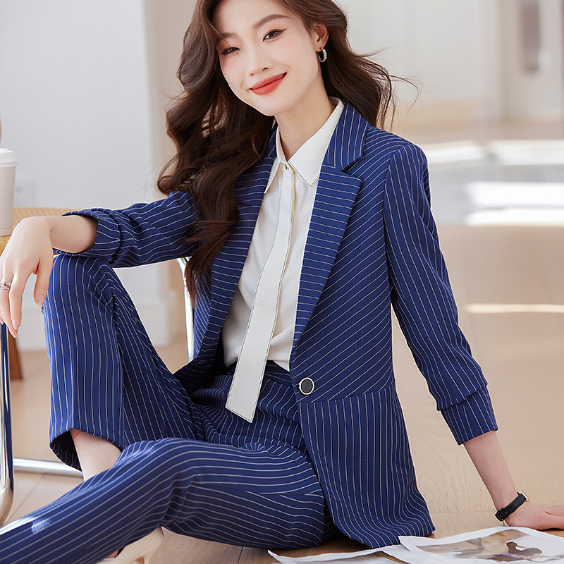 Blue striped suit for women202 - đánh giá và giá Women Formal Wear Store